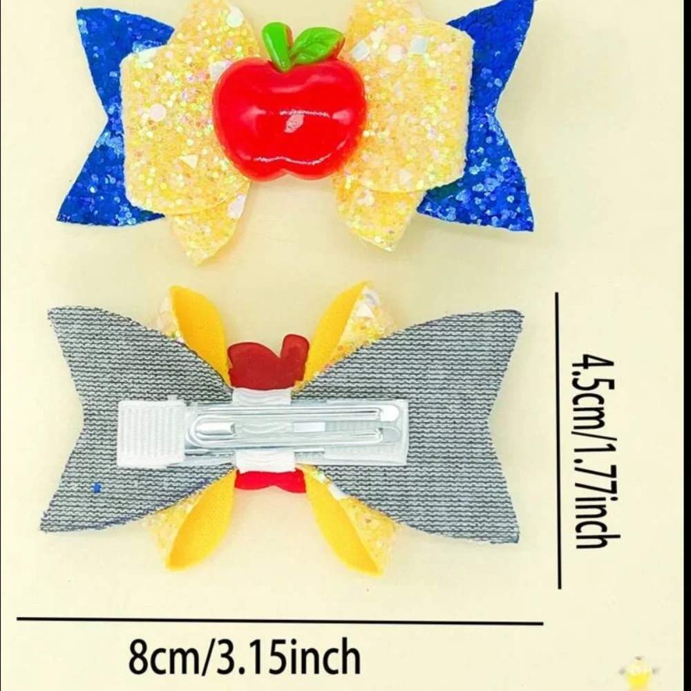 Snow White Blue and Yellow Bow